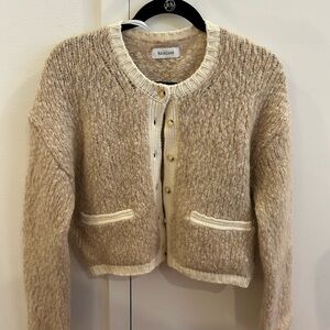 NAADAM Cream Wool Knit Cardigan